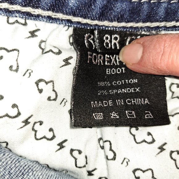 ReRock For Express Boot Cut Jeans with Embroidery pockets size 8R - Picture 11 of 11